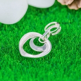 Mặt Dây Chuyền Bạc Nữ S925 Trái Tim Trơn Vòng Trong Nhỏ Phay Sáng Đẹp M2409230051