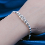 Lắc Tay Bạc Nữ S990 Nguyên Chất Hạt Tròn Phay Sáng Đẹp L2410080029