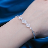 Lắc Tay Bạc Nữ S990 Nguyên Chất Cỏ 4 Lá Mắt Xích Vô Cực L2410070043