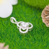 Mặt Dây Chuyền Bạc Nữ S925 Hoa 3 Cánh Đính Đá Đẹp M2409230001