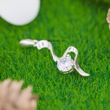 Mặt Dây Chuyền Bạc Nữ S990 Thiết Kế Đơn Giản Đính Đá Lấp Lánh M2409210004