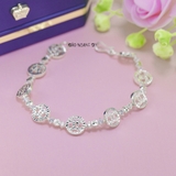 Lắc Tay Bạc Nữ Tròn Chữ X Nhỏ Xinh Xắn