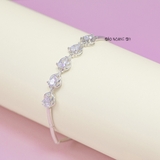 Lắc Tay Bạc Nữ S925 Dải Đá Trắng Hình Giọt Lệ L2410080016
