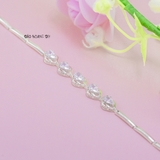 Lắc Tay Bạc Nữ S925 Dải Đá Trắng Hình Giọt Lệ L2410080016
