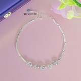 Lắc Tay Bạc Nữ S925 Dải Đá Trắng Hình Giọt Lệ L2410080016