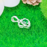 Mặt Dây Chuyền Bạc Nữ Hình Trái Tim Đá Xanh Lá Nổi Bật M2412170057