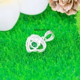 Mặt Dây Chuyền Bạc Nữ Hình Trái Tim Đá Xanh Lá Nổi Bật M2412170057