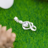 Mặt Dây Chuyền Bạc Nữ S925 Thiết Kế Đơn Giản Đính Đá Lấp Lánh M2409210002