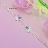 Lắc Tay Bạc Nữ Cỏ 4 Lá Đá Xanh Dương Nổi Bật L2410070044