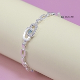 Lắc Tay Bạc Nữ Hình Chữ Nhật Đá Xanh Dương Nổi Bật L2410130022