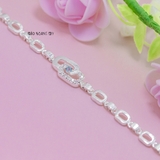 Lắc Tay Bạc Nữ Hình Chữ Nhật Đá Xanh Dương Nổi Bật L2410130022