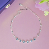 Lắc Tay Bạc Nữ S925 Hàng Đá Xanh Dương Xinh Xắn L2410080015