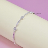 Lắc Tay Bạc Nữ S925 Hình Đa Giác Đính Đá Đẹp L2410080014