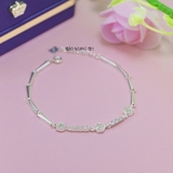 Lắc Tay Bạc Nữ S925 Hình Đa Giác Đính Đá Đẹp L2410080014