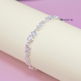 Lắc Tay Bạc Nữ S990 Nguyên Chất Đá Trái Tim Lấp Lánh Tinh Tế L2410070048
