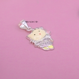 Mặt Dây Chuyền Bạc Trẻ Em Mèo Kitty Váy Đính Đá M2409270041