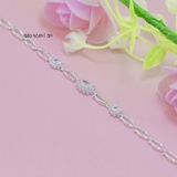 Lắc Tay Bạc Nữ S990 Nguyên Chất Hình Bông Hoa Đá Oval Xinh Xắn L2410070024