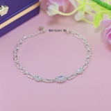 Lắc Tay Bạc Nữ S990 Nguyên Chất Hình Bông Hoa Đá Oval Xinh Xắn L2410070024