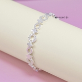 Lắc Tay Bạc Nữ S990 Nguyên Chất Mặt Tròn Kết Hợp Chữ Thập L2410080012