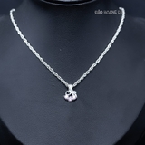 Mặt Dây Chuyền Bạc Trẻ Em Hình Trái Tim Đá Hồng Nổi Bật M2412130011