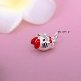 Mặt Dây Chuyền Bạc Trẻ Em Mặt Mèo Kitty Nơ Đỏ M2409270042
