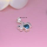 Mặt Dây Chuyền Bạc Trẻ Em Hình Chú Chói Đá Trái Tim Xanh M2409270052