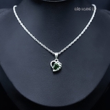 Mặt Dây Chuyền Bạc Nữ Hình Trái Tim Đá Xanh Lá Nổi Bật M2412170057