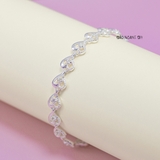 Lắc Tay Bạc Nữ Hình Trái Tim Cách Điệu Tinh Tế L2410070049