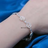 Lắc Tay Bạc Nữ Tròn Chữ X Nhỏ Xinh Xắn