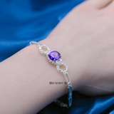 Lắc Tay Bạc Nữ Đá Tím Nổi Bật Sang Trọng L2410130026