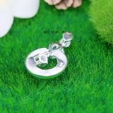 Mặt Dây Chuyền Bạc Nữ Tròn Đá 5 Ly Có Thể Chuyển Động M2412170046