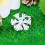 Mặt Dây Chuyền Bạc Nữ Hình Bông Hoa 6 Cánh Hai Tầng Sang Trọng Tinh Tế M2412170037
