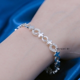 Lắc Tay Bạc Nữ S990 Nguyên Chất Mặt Tròn Kết Hợp Chữ Thập L2410080012