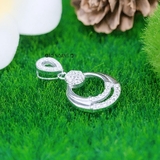 Mặt Dây Chuyền Bạc Nữ Thiết Kế 2 Vòng Tròn Đính Đá Xinh Xắn M2412170024