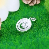 Mặt Dây Chuyền Bạc Nữ Hình Bầu Dục Đính Đá Lấp Lánh M2412170105