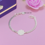 Lắc Tay Bạc Trẻ Em Hình Bông Hoa Khắc Tên Theo Yêu Cầu L2410150085