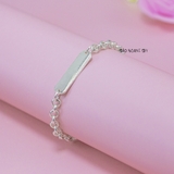 Lắc Tay Bạc Trẻ Em S999 Mặt Chữ Nhật Khắc Tên Theo Yêu Cầu L2410150083