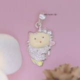 Mặt Dây Chuyền Bạc Trẻ Em Mèo Kitty Váy Đính Đá M2409270041