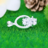 Mặt Dây Chuyền Bạc Nữ Hình Bông Hoa 4 Cánh Đá Trái Tim Nổi Bật M2412170064