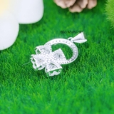 Mặt Dây Chuyền Bạc Nữ Hình Bông Hoa 4 Cánh Đá Trái Tim Nổi Bật M2412170064