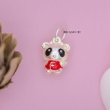 Mặt Dây Chuyền Bạc Trẻ Em Hình Gấu Trúc Mặt Sau In Chữ Happy M2409270036