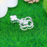 Mặt Dây Chuyền Bạc Nữ Cỏ 4 Lá Cánh Trơn Đá Trắng M2409220042