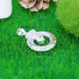 Mặt Dây Chuyền Bạc Nữ Tròn Kiểu Phay Sáng Đính Đá Lấp Lánh M2412170067