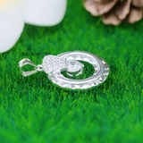 Mặt Dây Chuyền Bạc Nữ Tròn Kiểu Phay Sáng Đính Đá Lấp Lánh M2412170067