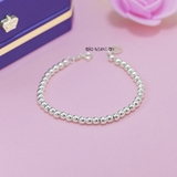 Lắc Tay Bạc Trẻ Em S99 Dây Hạt Tròn Trơn Sáng Mịn Có Thể Điều Chỉnh Kích Thước L2410150040