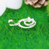 Mặt Dây Chuyền Bạc Nữ Tròn Cánh Bướm Nhẹ Nhàng Bay Bổng