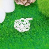 Mặt Dây Chuyền Bạc Nữ Hoa 6 Cánh Đính Đá Nhụy Ngọc Trai Đẹp Xuất Sắc M2412170114