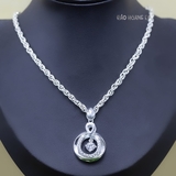 Mặt Dây Chuyền Bạc Nữ Tròn Đá 5 Ly Có Thể Chuyển Động M2412170046