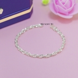 Lắc Tay Bạc Trẻ Em Kiểu Dây Mắt Xích Đôi