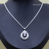 Mặt Dây Chuyền Bạc Nữ Tròn Kiểu Phay Sáng Đính Đá Lấp Lánh M2412170067